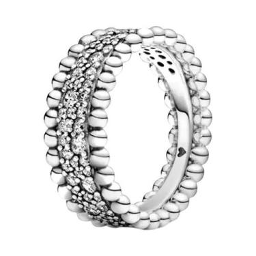 Imagem de Anel Feminino De Prata Esterlina 925 Com Coração E Flor, Tamanhos 6-9,