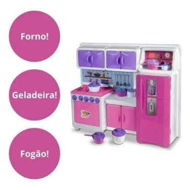Imagem de Mini Cozinha Fogão Geladeira e Armário Brinquedo Infantil - LUA DE CRI
