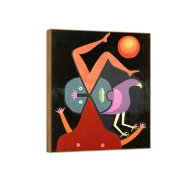 Imagem de Victor Brauner Famosa Arte de Parede Impressão em Tela Pintura Pronto para Pendurar - Convite para Voar - Quadro em Moldura de Madeira para Decoração de Sala de Estar 90 x 108 cm 35 x 42 pol