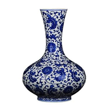 Imagem de Coleção antiga pintada à mão com padrão de grama encaracolada Jingdezhen vaso de cerâmica decoração varanda sala de estar artesanato chinês
