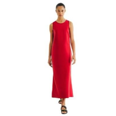 Imagem de Vestido Midi Hering Peach Touch Evasê Vermelho-Feminino