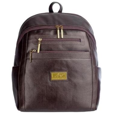 Imagem de Mochila grande feminina de couro liso Montanna-Feminino