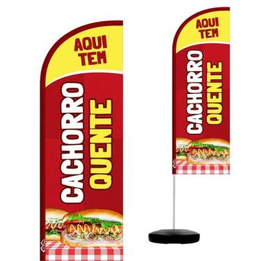 Imagem de Wind Banner Completo 2,10m Cachorro Quente - CASA DAS WIND BANNERS