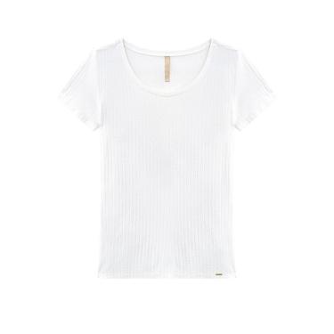 Imagem de Blusa Feminina Manga Curta Básica Canelada  - Lunender-Feminino