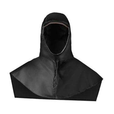 Imagem de shamjina Gorro xale impermeável com capuz protetor, ao desgaste, essencial e confortável para homens e mulheres, cobertura total da cabeça, Preto