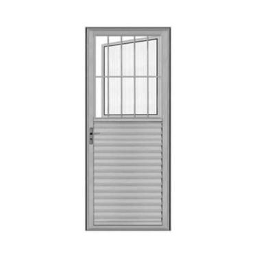 Imagem de Porta Social Alumínio Brilhante Branco ou Preto Linha 25 - Jaguar Esqu