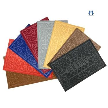 Imagem de Tapete Capacho de Entrada Bem Vindo, Carpete Antiderrapante (Cores aleatórias)