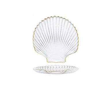 Imagem de Cesta de frutas para cozinha bandeja de armazenamento transparente Phnom Penh pratos de concha de vidro festa doces sushi salada sobremesa lanche joias decoração pratos tigela de frutas/tigelas de