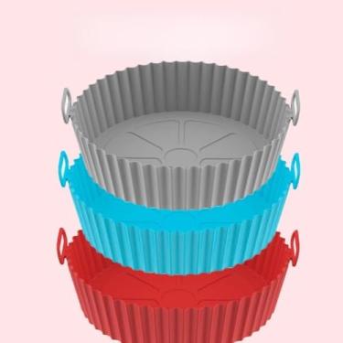 Imagem de Forma Redonda de Silicone para Air Fryer | Bandeja Antiaderente para Fritadeira Elétrica | Acessório Reutilizável até 220°C(3 PCS)