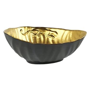 Imagem de Cesta de frutas moda decorativa prato de frutas criativo cerâmica tigela de frutas armazenamento cesta de frutas bandejas de frutas para festa (uma cor 8,5 * 8,5 * 22 cm)