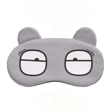 Imagem de Máscara de dormir confortável com bloqueio de luz para viagem para casa e relaxamento com design de almofada de desenho animado refrescante em cinza