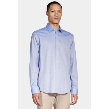 Imagem de Camisa Aramis Manga Longa Regular 100 Maquinetada Azul-Masculino