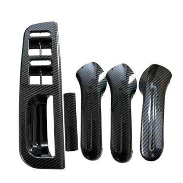 Imagem de 1 Conjunto X5 Fibra De Carbono/preto Interior Maçanetas Da Porta Painel Interruptor Compatível Com Vw Golf 4 Gti R32 Jetta A4 Bora Mk4 1999-2004 3b1867171d(5PCS-Carbon Filber)