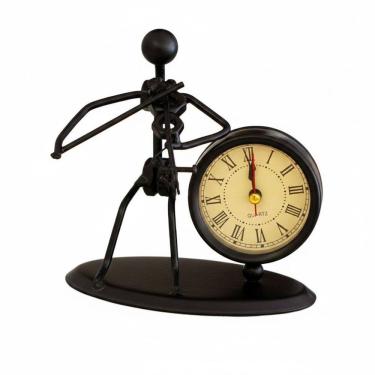 Imagem de Estátua Relógio Ferro Decoração Quarto Sala Tocando Violino