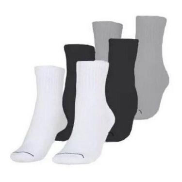 Imagem de Meia Esportiva Cano Médio Trifil Ref.8720 - Kit Com 18, Preto, Branco,