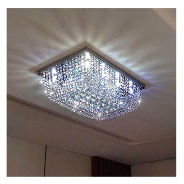 Imagem de Lustre Para Sala quarto De Cristal Legítimo K9 Base Inox 60x40 Cm