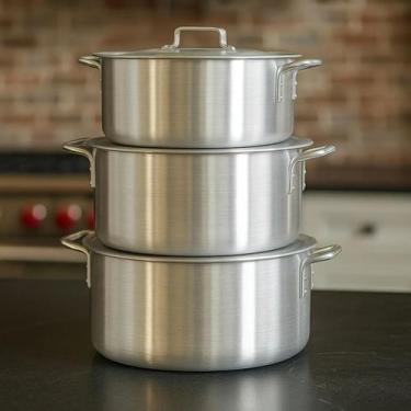 Imagem de Jogo 3 Caçarolas Grande N30 32 34 Panela Alumínio com Tampas - MAX Alu