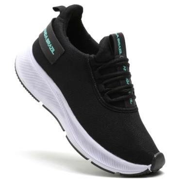 Imagem de Tênis Feminino Treino Caminhada Ultraleve (Preto com Verde, BR, Adulto, Numérico, 39)