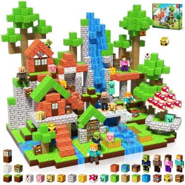 Imagem de Blocos Magnéticos - 164 Peças de Cubos Magnéticos para Construção, Bri