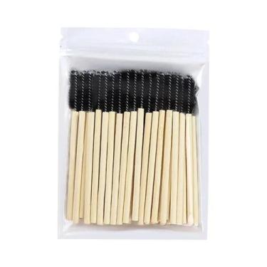 Imagem de Escovas De Máscara Com Cabo De Bambu 50/100 Peças, Aplicador De Extens