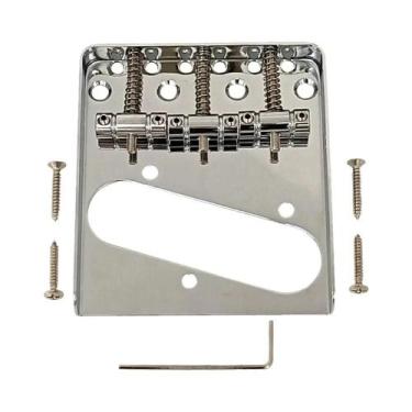 Imagem de 1 peça ponte de guitarra vintage cromada ponte de sela de latão com pa