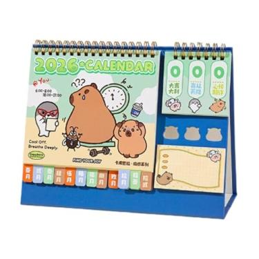 Imagem de Calendário Em Pé | Design De Cartoon Planner,Calendário De Mesa Em Pé Do Ano 2026,Para Mulheres, Meninas, Estudantes, Escritório Doméstico E Dormitório