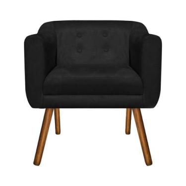 Imagem de Poltrona Decorativa Julia Suede Preto - D'Rossi