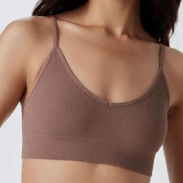 Imagem de Top Básico Hering Sem costura, Hrg1l, Marrom, M