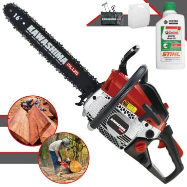 Imagem de Motosserra Kawashima Kcs380p à Gasolina 37,2cc Com Sabre De 16 Polegadas 6600210 + Óleo Stihl 8017