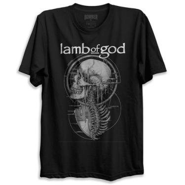 Imagem de Camiseta Preta Banda Lamb of God Skuul Bomber Rock Metal, G
