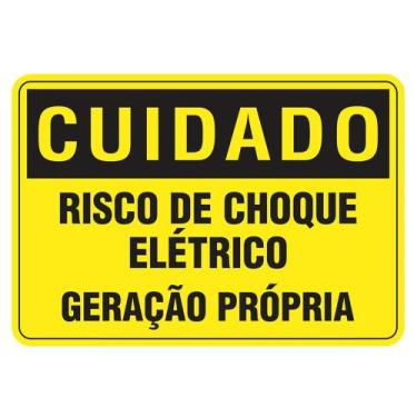 Imagem de Placa Cuidado Geração Própria Celesc/cpfl 26x18 Cm - Isinaliza