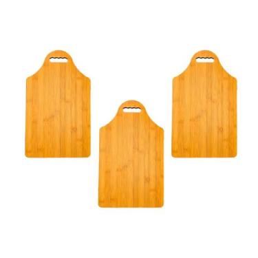 Imagem de Kit 3 Tábua MDF Retangular Frios Verdura Cozinha Alimento 39cm Petisco