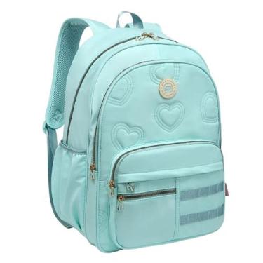 Imagem de Mochila Kika Escolar Feminina Lovers Juvenil Grande Trabalho Cor:Verde