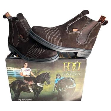 Imagem de Bota Don Diego Botina Unissex Vaqueiro Original, Marrom, Café, 36