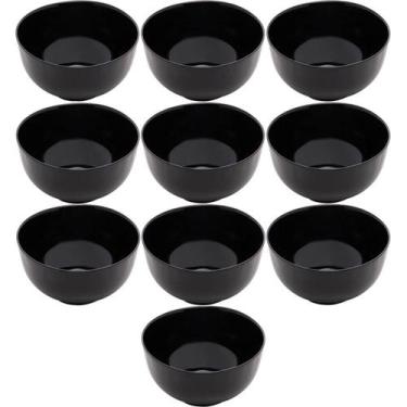 Imagem de 10 Tigelas de Vidro Opalino 700ml Diwali Black 14x8cm Lyor Bowl Petisc