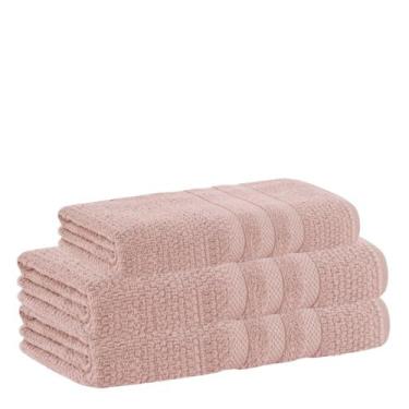 Imagem de Jogo De Toalhas 3 Peças 2 Banho E 1 Rosto Buddemeyer, Rosa - 1732