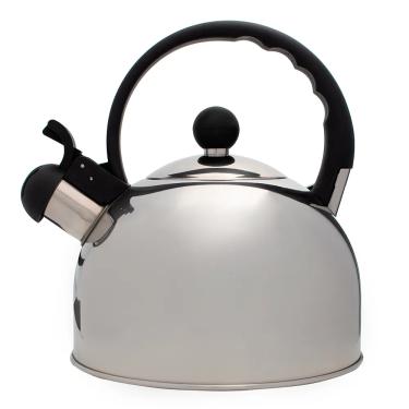 Imagem de Chaleira Inox Cromado Com Apito 2 Litros Mimo Style Bule De Chá Para Ferver Água Jarra Portátil Com Alça