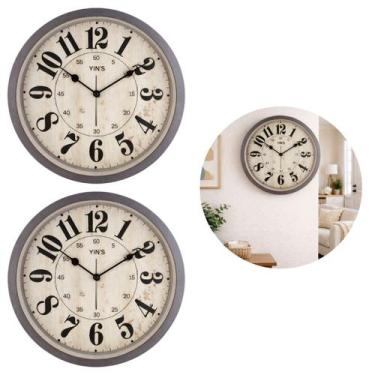 Imagem de 2 Relógios de Parede Redondo Vintage 25cm Decorativo - Chinatown