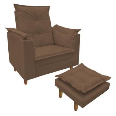 Imagem de Poltrona de Amamentação com Puff Isabella Luxo ISA ESTOFADOS Cor:Bege,