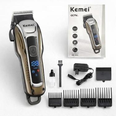 Imagem de Maquina de Cortar Cabelo Profissional sem fio Kemei Km-1933 Elétrica