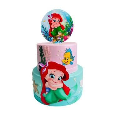 Imagem de Bolo fake ariel cute - Catavento Festa dos Sonhos