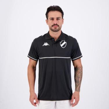 Imagem de Polo Kappa Vasco Supporter Monochromatic Preta e Branca, M