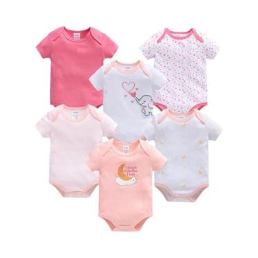 Imagem de Conjunto De 3 a 6 Peças De Macacões Rosa De Unicórnio Para Bebês Menin