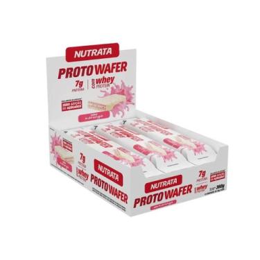Imagem de Proto Wafer 7g Proteína Display 12 Unidades Nutrata, Morango