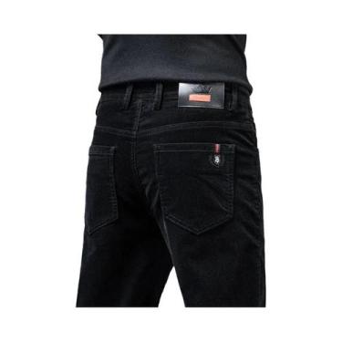 Imagem de Calças De Corduroy Masculinas Para Negócios E Casual, Estilo Slim Stra