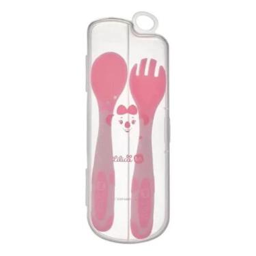 Imagem de Kit talheres de plastico lilica ripilica rosa - kouii