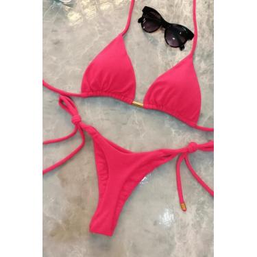 Imagem de Biquíni Fio Dental Feminino Amarração Lateral - Bronze Perfeito Moda P