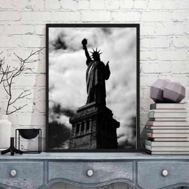 Imagem de Quadro Decorativo  Estátua da Liberdade Preto e Branca