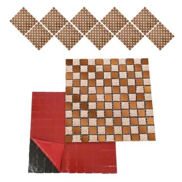 Imagem de Pastilha Autocolante De Vidro Kit 10 Uni Parede Cozinha Box Banheiro Sala Decorativa Facil Aplicacao Requintado Moderna