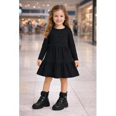 Imagem de Vestido Infantil Manga Longa Em Algodão Malwee Kids Cor:Modelo 04Taman